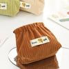 Corduroy Self-Closing Pouch Hair Tie Organizer Portable Snap Closure Pouch Storage Bag for Lipstick