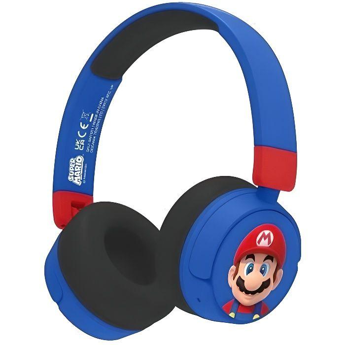 Casque audio enfant - Super Mario - Sans fil - Bluetooth - Autonomie 24h - Volume réglable