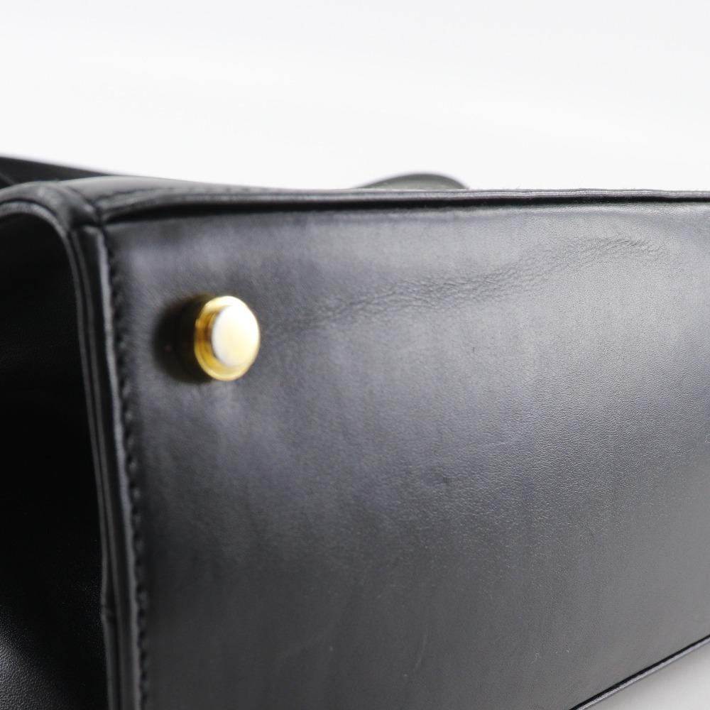 Salvatore Ferragamo Vara Ribbon Handbag 2WAYShoulder Black Leather Women Used