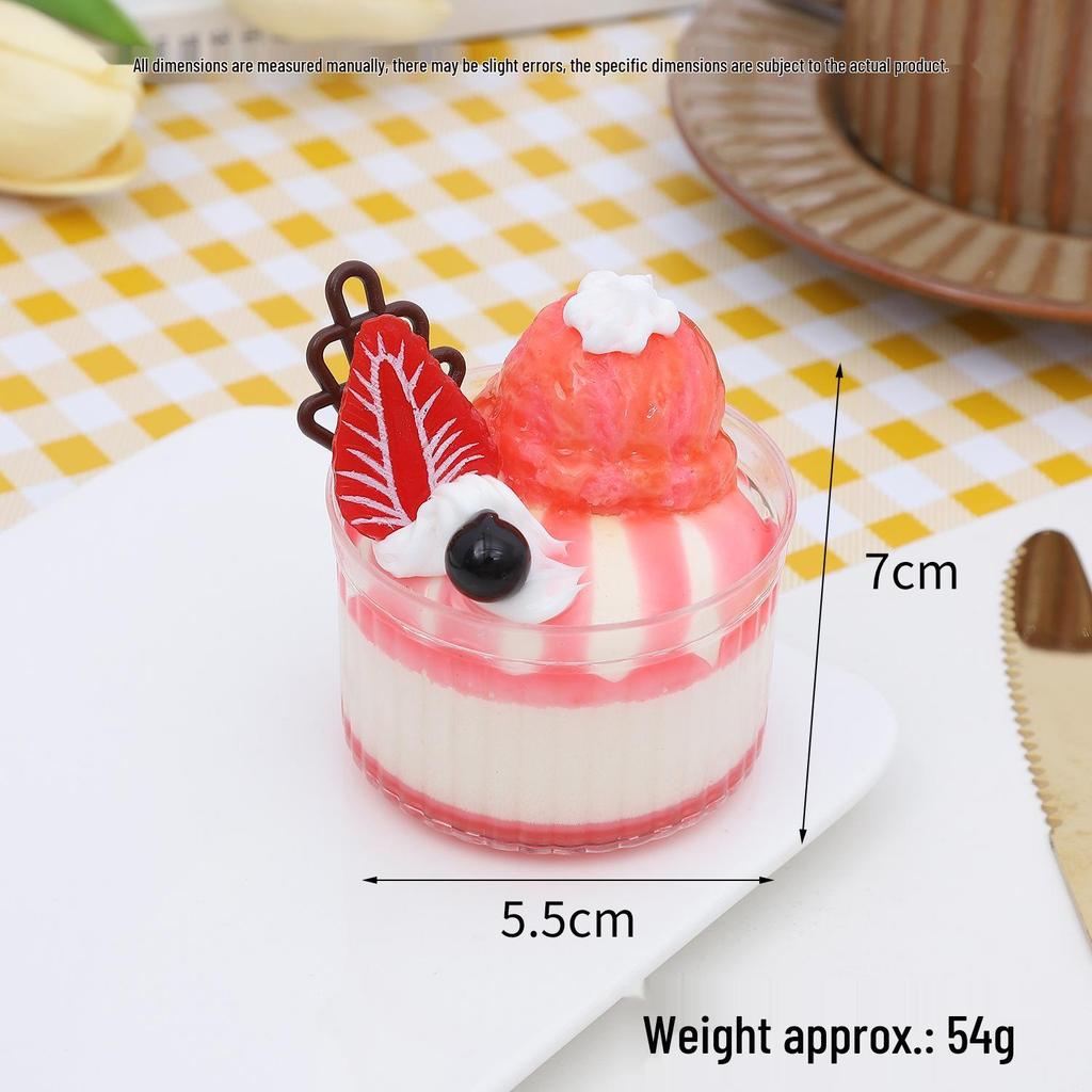 Miniature Cream Cake with Jam and Fruit Design Refrigerator Magnet