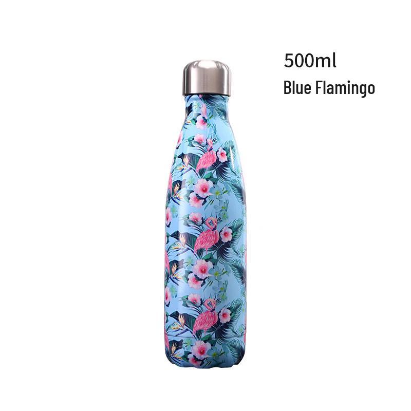ZISIZ 304 Stainless Steel Marble Insulated Water Bottle, 500ml