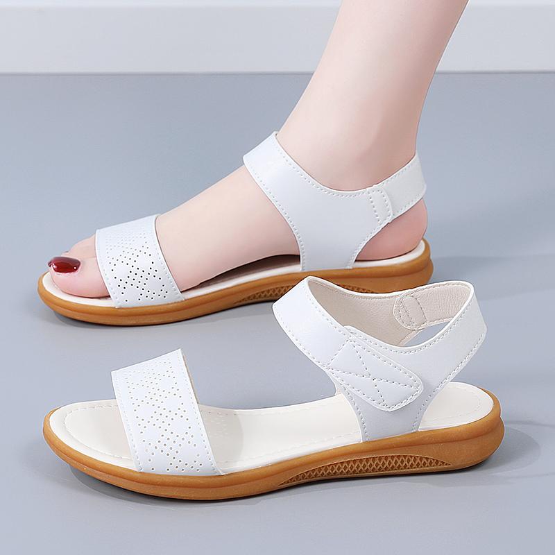 Women Black Wedge Sandals Summer White Dressy Open Toe Casual Thick Sole Platform Heel Sandals Plus Size