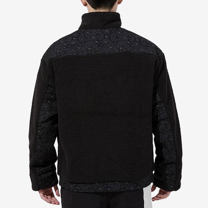 Puma Spliced Letter Logo Print Fleece-Lined Warm Stand Collar Jacket Men Jacket Black 534976-01