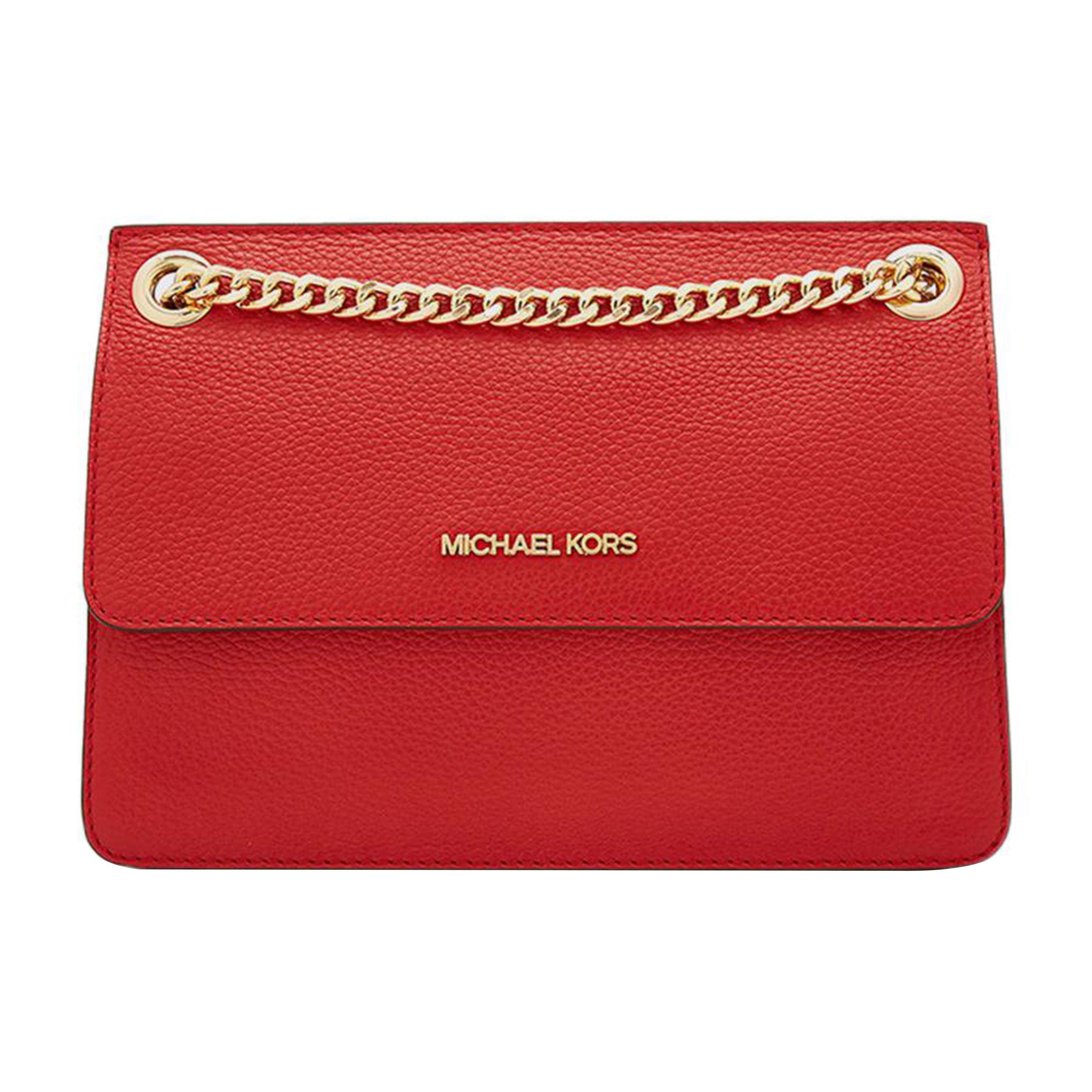 

Michael Kors Kathy Solid Color Letter Logo Flap Chain Crossbody Bag Women Shoulder Bag Red 35H8GY8C1L-652 Basic Set (Bag+Dust Bag)