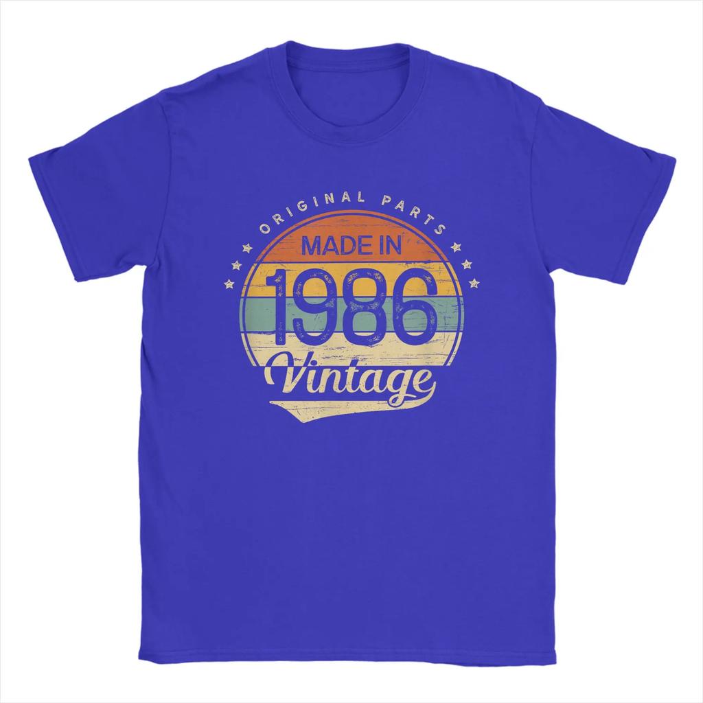 Oversized T Shirt Beach 40th Birthday Classic Vintage 1986 Original Parts Novelty T-Shirts Cotton Tshirt Men Classic Top Tees