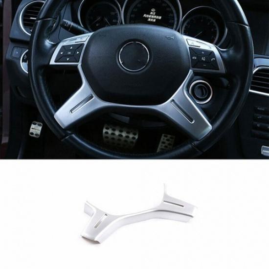 Matte Silver Interior Cover Steering Wheel Trim Fit For Benz C-Class 2011-2013