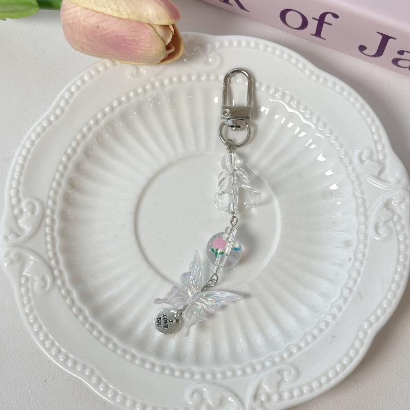 

Y2K Ins Тюльпан Бисерная Цепочка для мобильного телефона Милая Девчачья Бабочка Телефонный шнурок Брелок Модная Подвеска для камеры Для Девочек Подарки A2