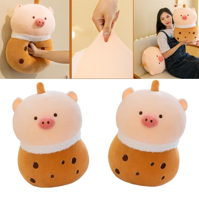 Big Brown Plush Pig Doll Toy For Kids, Creative Gift Idea With Pp Cotton Material