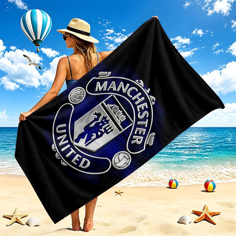 FC Manchester Beach Towel Quick Dry Soft MicrofiberSand Resistant Oversized Cabana Bath Sheet for Swimming Pool Travel Gift