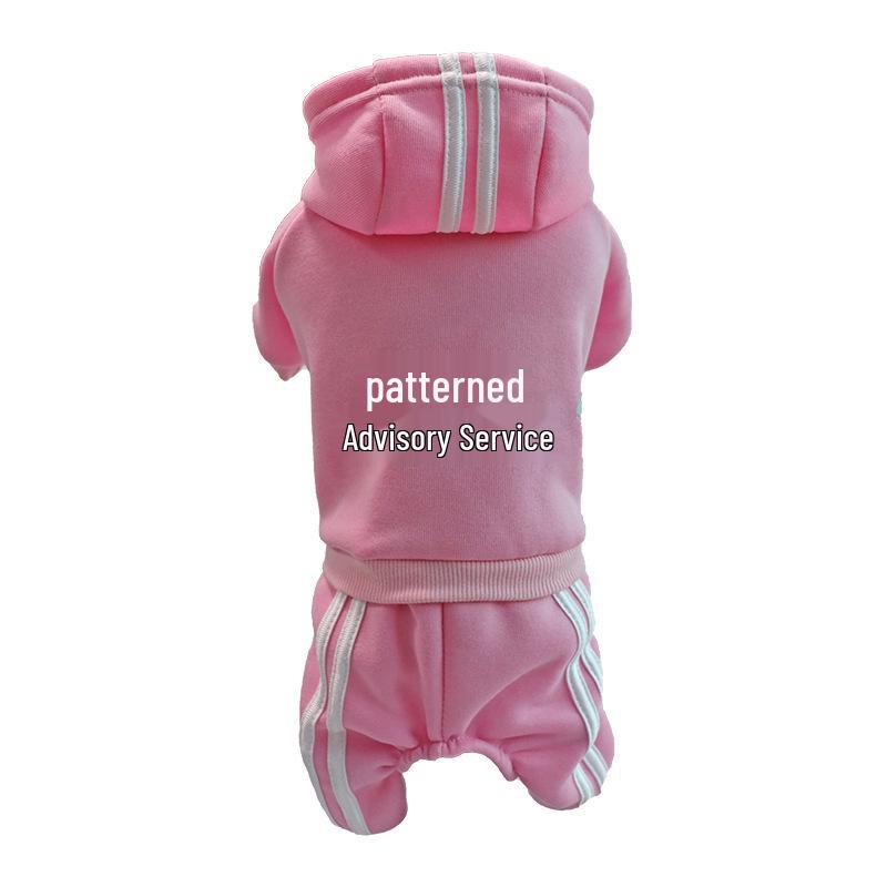 Kapuzenpullover mit vier Beinen für Hunde & Katzen mit mehrfarbigen Knöpfen - Herbst-/Winter-Haustierbekleidung.