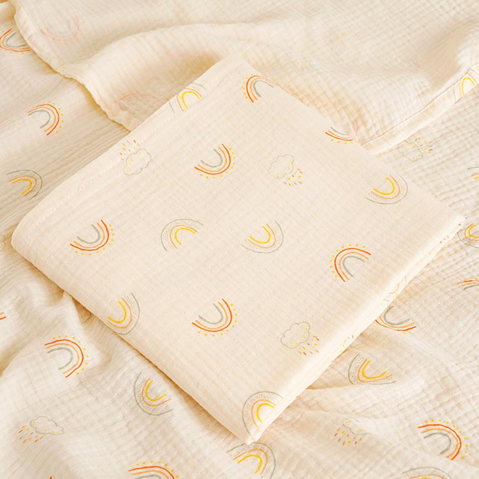 100x100cm Newborn Baby Shower Wrap Toddler Kids Cartoon Bear Double Layer Gauze Bath Towel Soft Quick Drying for Spring Autumn