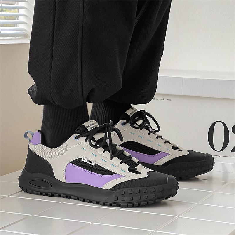 

Мужская обувь Модная коровья антибархатная портвейная универсальная уличная обувь с шинной подошвой, увеличивающая высоту спортивной обуви 44 фиолетовый