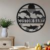 Customizable Metal Sign Dolphin Silhouette Family Name Decor Hot Sale Home Garden Wall Art