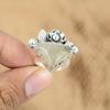Memorial Day Sale Golden Rutile Gemstone Promise Flower Ring Jewelry 925 Silver