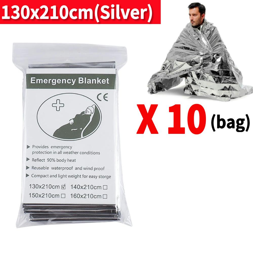 

10/20/30Pcs Gold Silver Emergency Blanket Lifesaving Thermal Insulation Sunscreen Survival Rescue Blankets Kit Camping Equipment