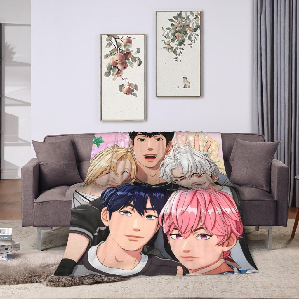 Kpop PLAVE Caligo pt  Blankets Soft Funny Plush Throw Blanket For Couch Chair Sofa Bed Travel Office Flannel Bedspread Bed Cover