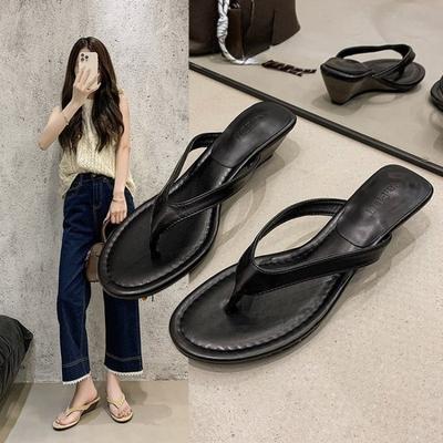 Mode Franse Temperament Teen Flip-flops Dames Zomer Casual Veelzijdige Slippers met Dunne Hak