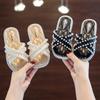 Girls' Princess Pearl Slippers: Non-Slip Indoor/Outdoor Summer Sandals for Toddlers