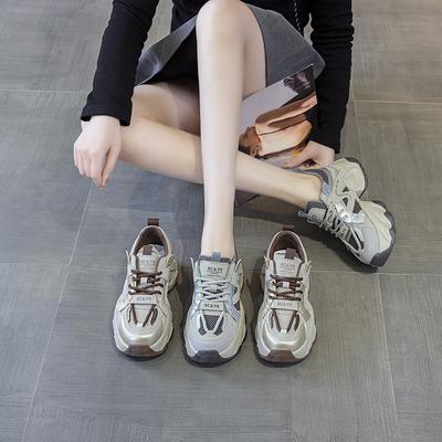 6CM Nowe Letnie Damskie Buty Codzienne Trampki Dla Kobiet Buty na Platformie Damskie Sznurowane Buty Tenisowe Grube Trampki