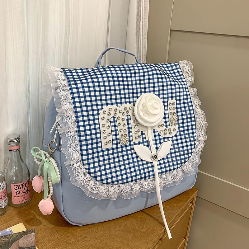 

Girls Backpack For Middle School With Nylon Material And Lightweight Comfort For Daily Use синий