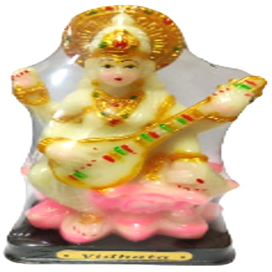 @ Indian Traditional Goddess Maa Saraswati Statue Multicolor 406Gm