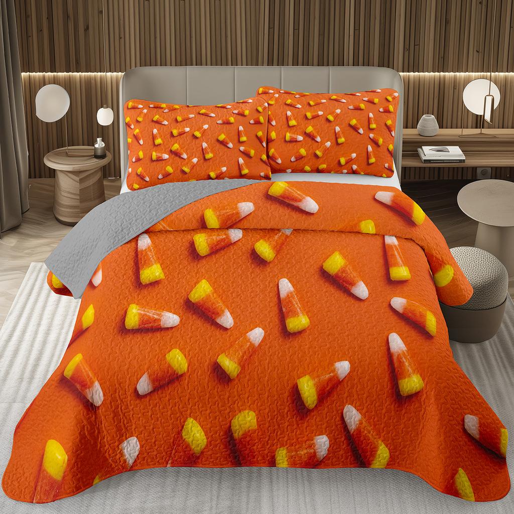 Søtt godteri dynesett for jenter gutter tenåringer, Lollipop-tema sengeteppe sett King dessert quiltet overkast tegneseriestil sengetøy