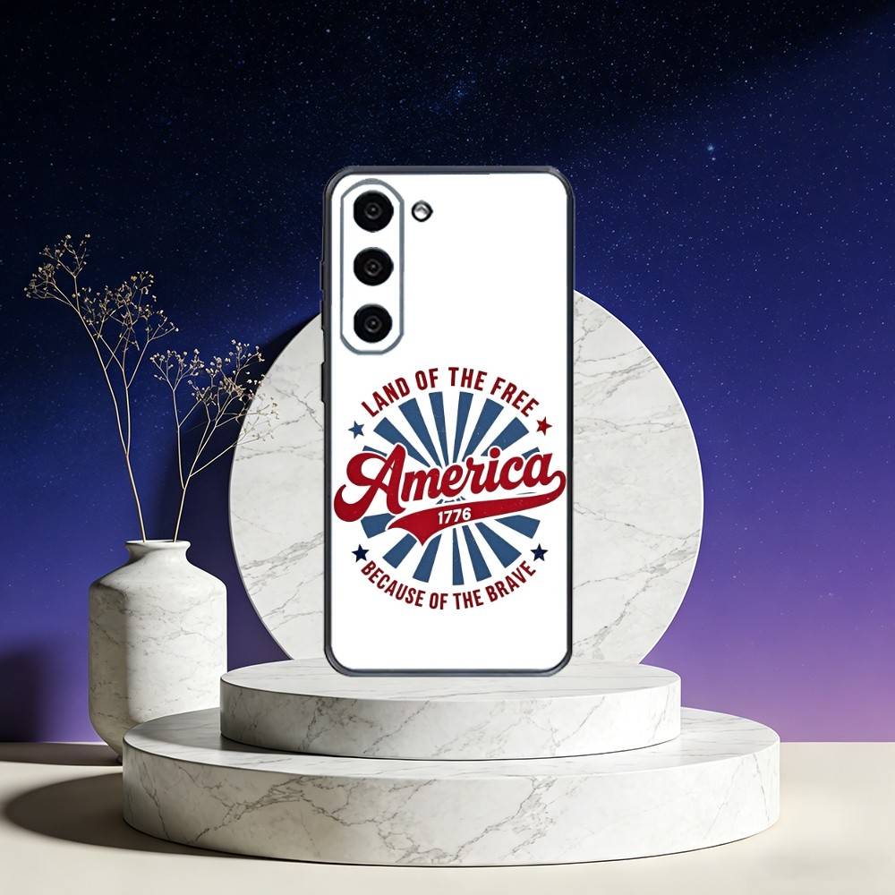 American Flag Phone Case Phone Case For Samsung Galaxy A73,A72,A71,A70,A53,A52,A51,Others Soft Black Cover