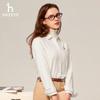 HAZZYS Damen Hemd Unifarben für den Weg zur Arbeit