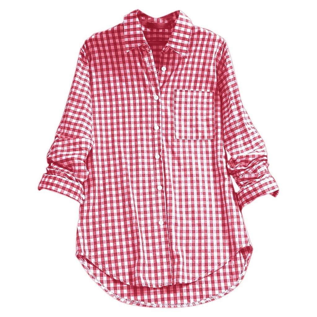 Retro Plaid Lapel Long Sleeve Shirt In Stock (2026)