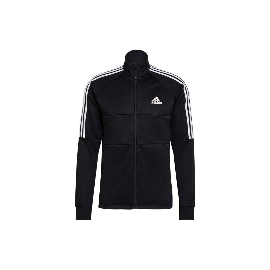 Adidas Logo Embroidered Striped Zip Jacket Men Jackets Black H28910