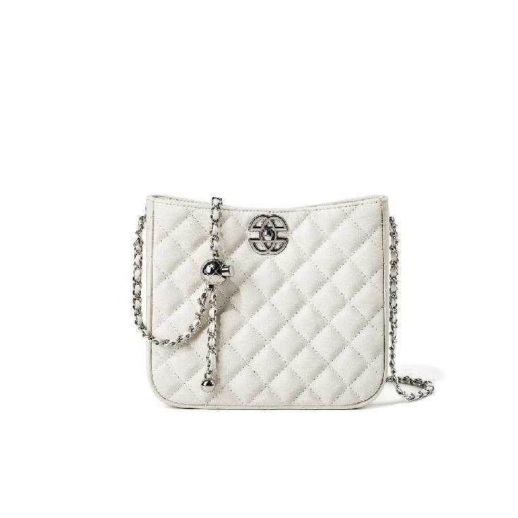 Fashion Versatile Single Shoulder Women s Bag 2025 New Genuine Leather Chain Quilted Commuter Bucket Bag Single Shoulder Crossbody Bag