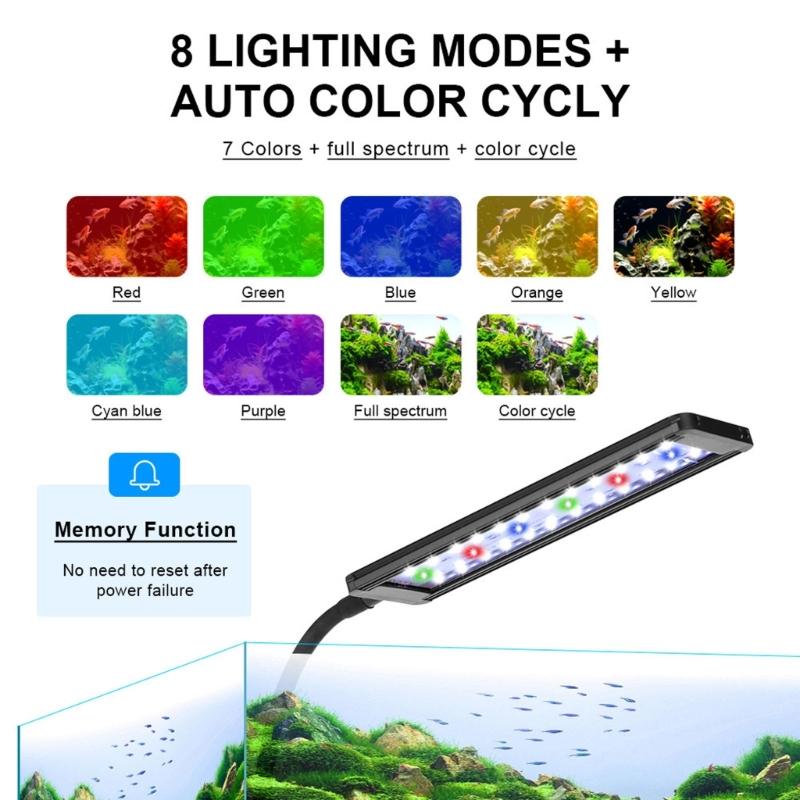 High Efficiency LED Full Spectrum Aquariums Light Clipon Lamp For Fishtanks Condition Enhancement Landscape Accessory