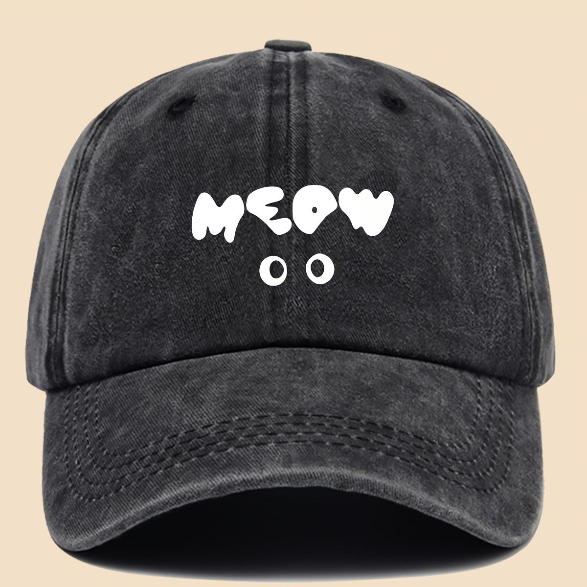 Fun Cat Face  Meow  Printed Baseball Cap Dad Truck Cap Adjustable Unisex