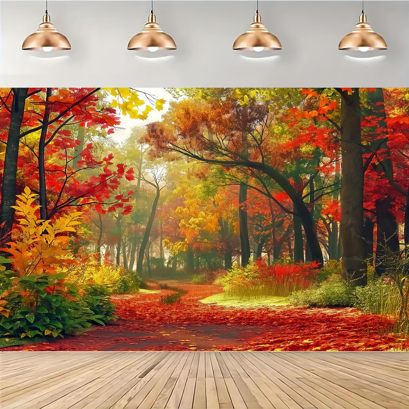 Autumn banner 1 piece yellow autumn leaves and mountain road landscape home decoration photography background cloth 100x150cm