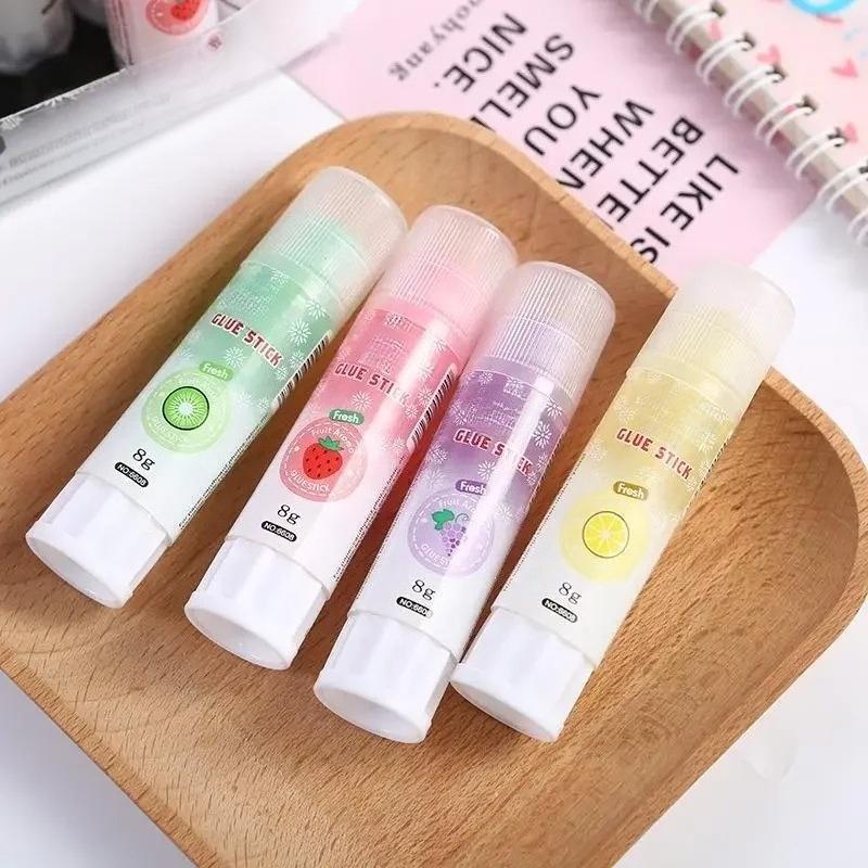 4 Pcs Cute Colorful Style Glue Stick High Viscosity Glutstick Solid Glue Paper Sticker Stationery Office Supplies.