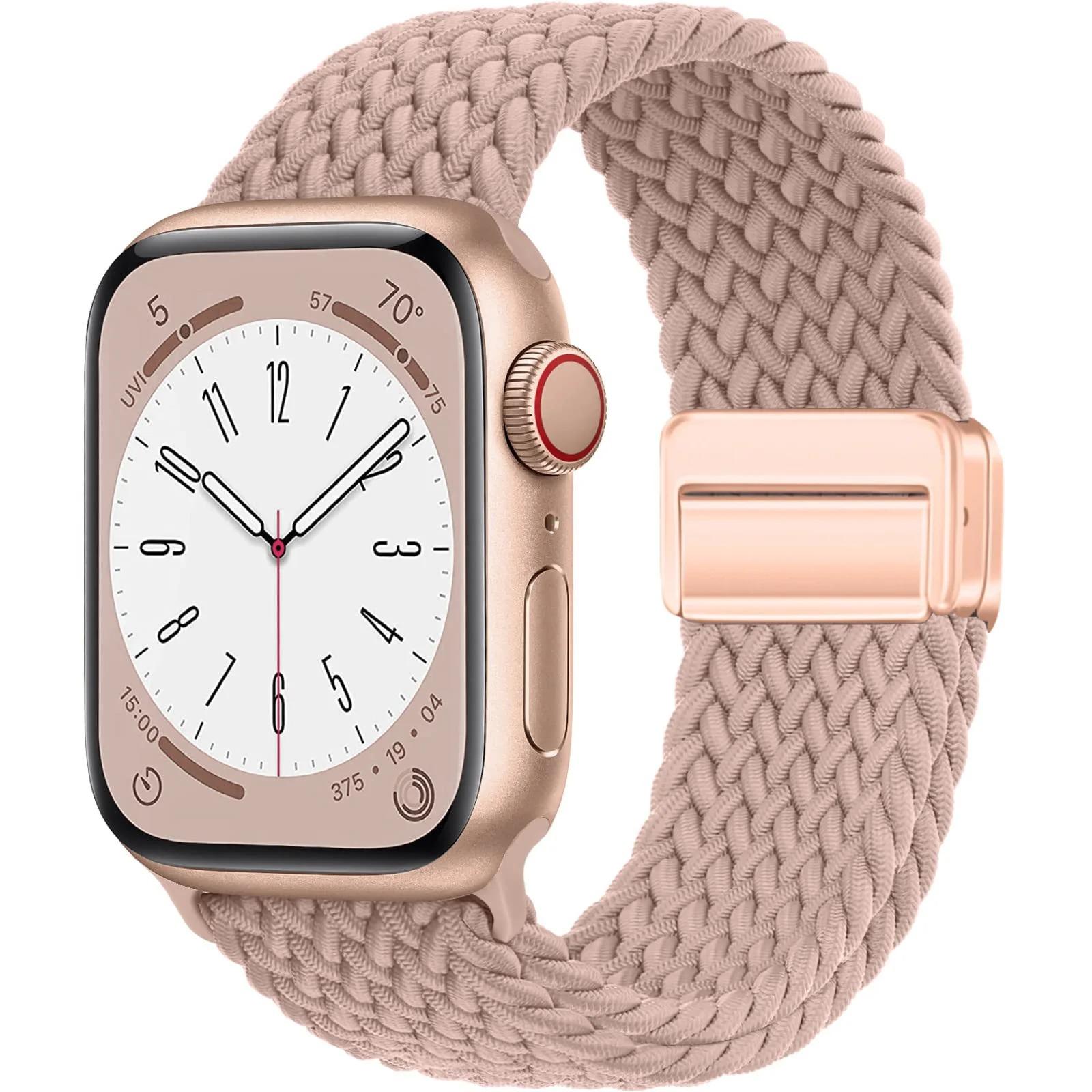 

Плетений ремінець для Apple Watch Band 40 мм 45 мм 41 мм 44 мм 49 мм 38 магнітна пряжка нейлоновий браслет iWatch series se 7 5 6 8 9 Ultra 2 38mm 40mm 41mm