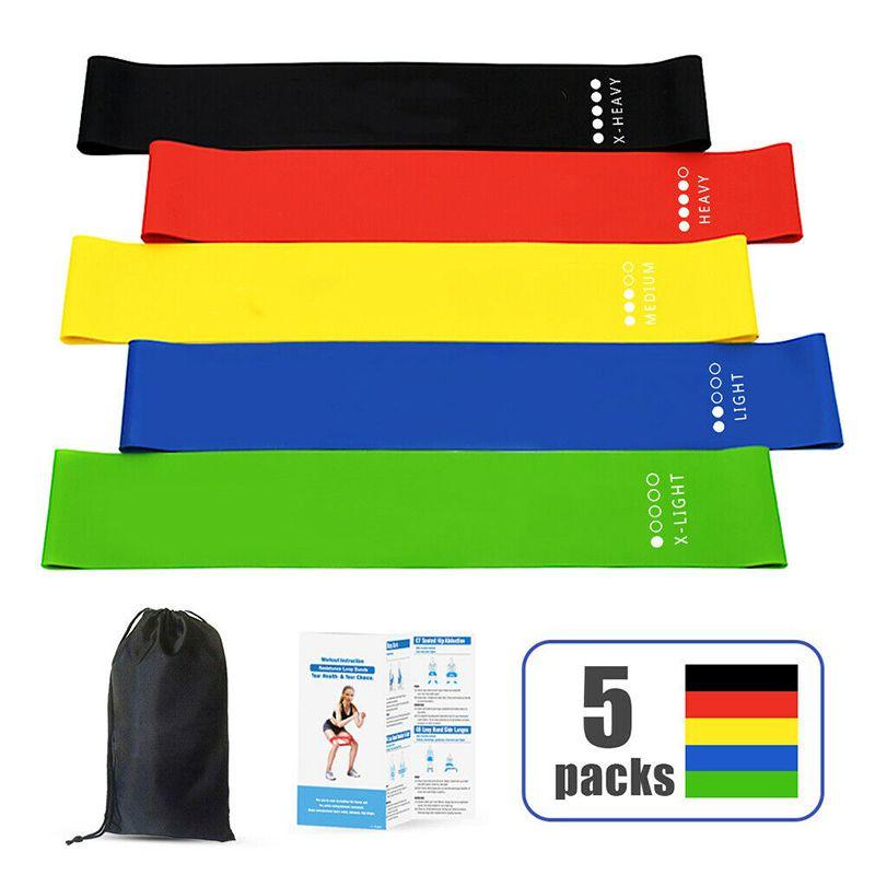 Bands Resistance Workout Loop Set Crossfit Fitness Yoga Booty Leg Exercise Band