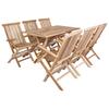 Garden Furniture Set 7 Pieces Natural Solid Teak Wood