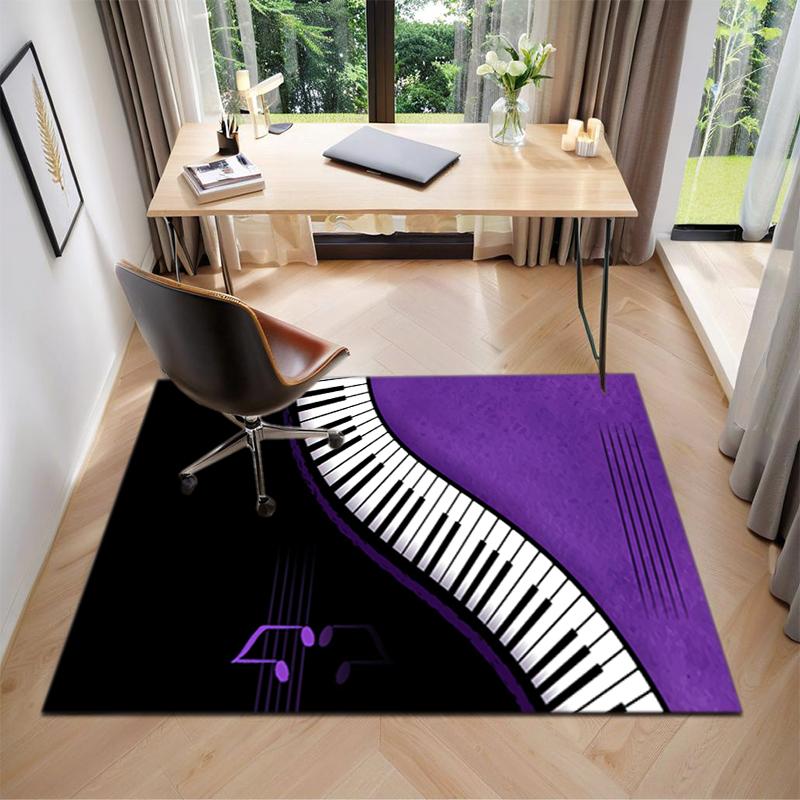 1Pc Piano keys music Printed circular carpet, home door mat, outdoor travel protection carpet A11
