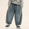 Boys Korean Style Patchwork Casual Denim Long Pants For Kids Spring Autumn