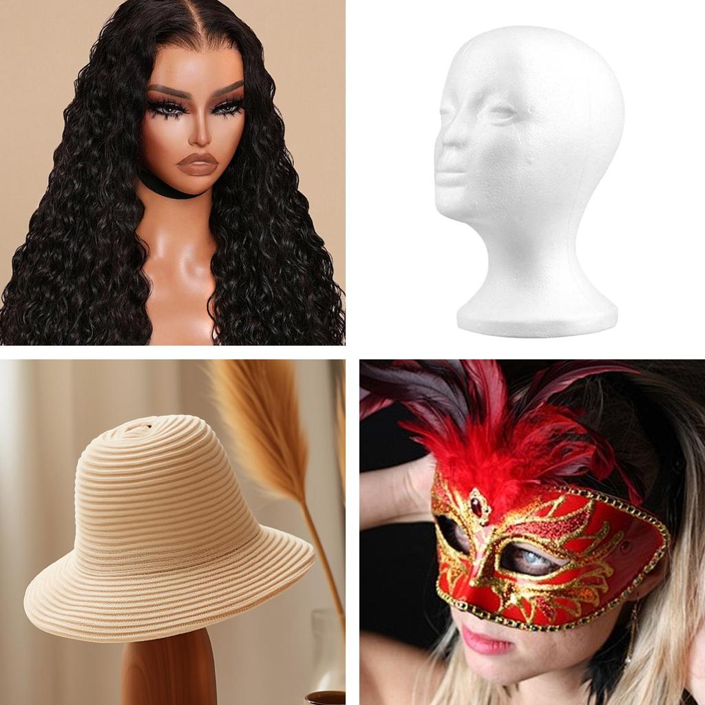 Women Foam Head Foam Wig Styling Head Wig Hat Headwear Display Model Salon Beauty Supplies For Travel Cosmetology