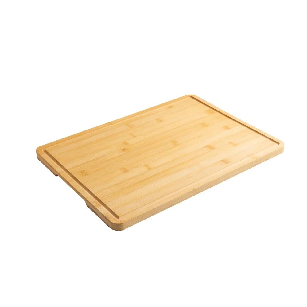 Non-slip Bamboo Cutting Board with Juice Groove Large Rectangular Chopping Board Eco-friendly Durable Kitchen Prep Tool with