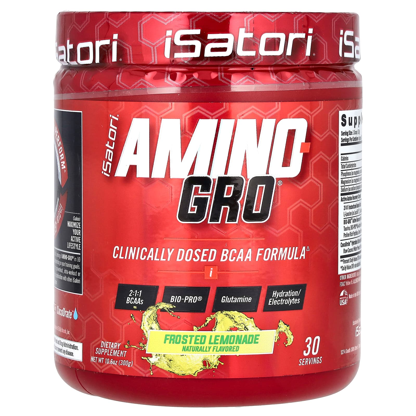 

Amino-Gro, Frosted Lemonade, 300G(10.6Oz)