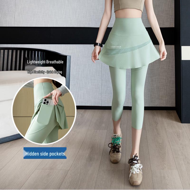 2026 Spring/Autumn Plus Size Women's Two-in-One Yoga Pants - Hip Lift, Running, Training, Slimming Fit
