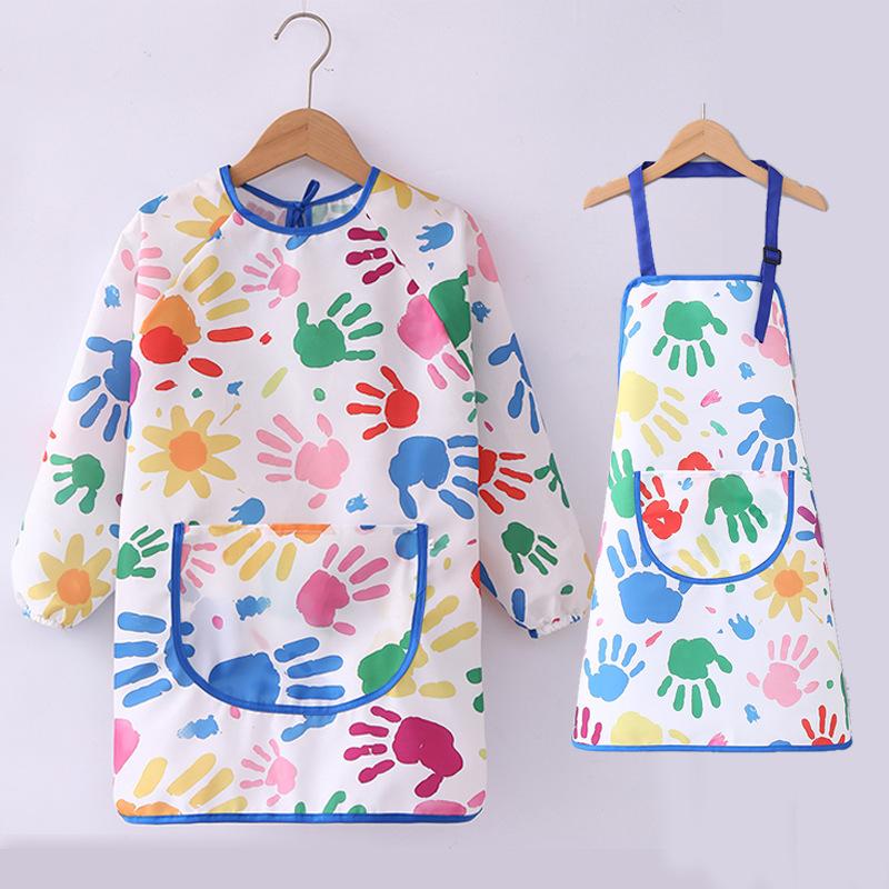 Waterproof Kids Drawing Apron Oil‑proof Art Smock for Painting Apron for Baby Boys Girls Kindergarten Reverse Dressing