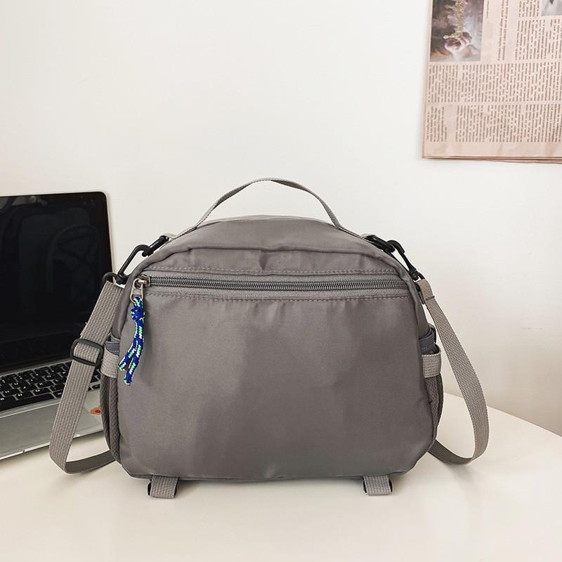 Trendy Street Style Gray Nylon Backpack For Women Casual Single Shoulder Bag