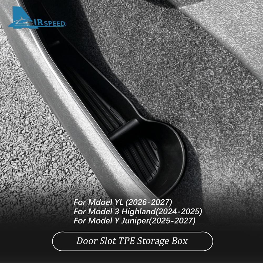 Premium TPE Door Slot Organizer for Tesla Model Y L Refresh 2026-2027 - 4-Pack Car Door Pocket Organizer Interior Accessories