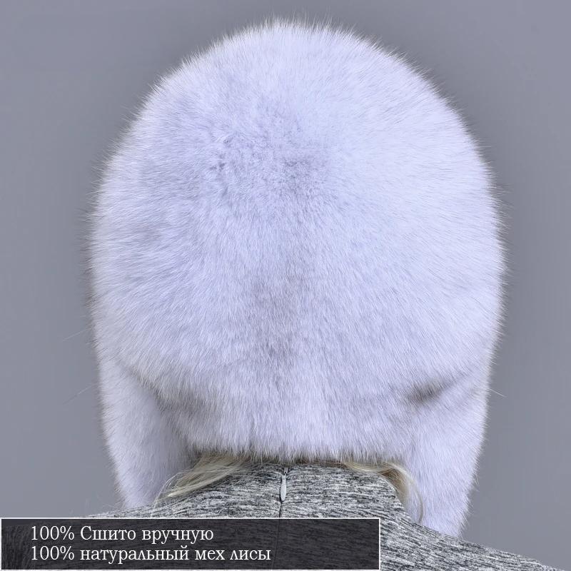 Chapéus e Bonés de Inverno Femininos Chapéu de Raposa com Pelo Natural com Caudas 2 Bolas de Pelo Fofo Chapéu Quente Elegante Moderno Estiloso com Abas de Orelha