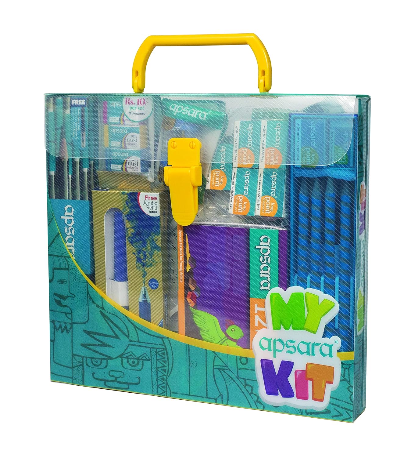

Apsara My Kit Stationery Combo Set for School, Office & Gifting Reusable Briefcase Shape Pack of 11 Items Pack of 1