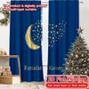 2D FLAT PRINTING 2pcs Curtains (Without Rod) Ramadan Celestial Theme Curtains Modern Fashionable Curtainments During the Saint
